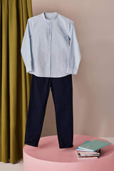 Boys 23 April Children's Day Flat Leg Gabardine Pants