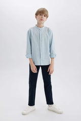 Boys 23 April Children's Day Flat Leg Gabardine Pants