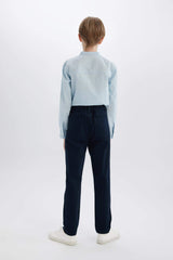 Boys 23 April Children's Day Flat Leg Gabardine Pants