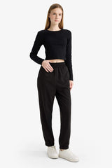 Cool Jogger Sweatpants with Printed Elastic Waist and Pockets