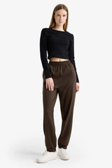 Cool Jogger Sweatpants with Printed Elastic Waist and Pockets