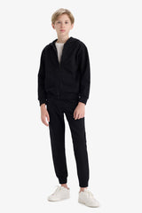 boys Hooded School Zippered Sweatshirt