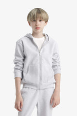 boys Hooded School Zippered Sweatshirt