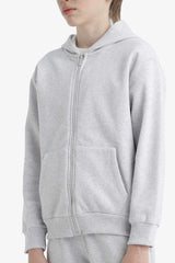 boys Hooded School Zippered Sweatshirt