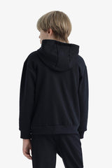 boys Hooded School Zippered Sweatshirt