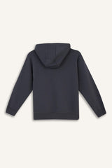 boys Basic Plain School Zippered Hooded Sweatshirt
