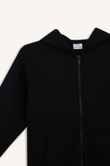 boys Basic Plain School Zippered Hooded Sweatshirt