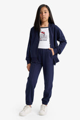 Girls Elastic Waist Basic Plain School Jogger Sweatpants