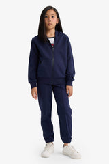 Girls Elastic Waist Basic Plain School Jogger Sweatpants