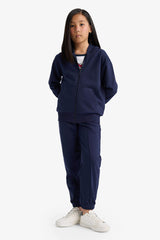 Girls Elastic Waist Basic Plain School Jogger Sweatpants