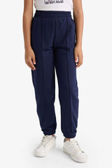 Girls Elastic Waist Basic Plain School Jogger Sweatpants