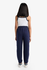 Girls Elastic Waist Basic Plain School Jogger Sweatpants