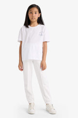 Girls Elastic Waist Basic Plain School Jogger Sweatpants