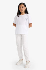 Girls Elastic Waist Basic Plain School Jogger Sweatpants