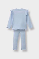 Baby Girl 2-Piece Set Floral Long Sleeve Ribbed Camisole T-Shirt and Leggings