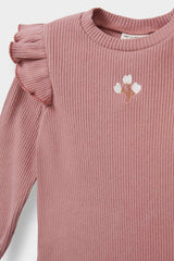 Baby Girl 2-Piece Set Floral Long Sleeve Ribbed Camisole T-Shirt and Leggings