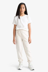 Girls Standard Fit Basic Plain Elastic Waist School Jogger Tracksuit Bottoms