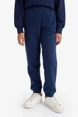 Girls Standard Fit Basic Plain Elastic Waist School Jogger Tracksuit Bottoms