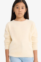 Girls' Crew Neck Knitted Sweater