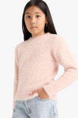 Girls' Crew Neck Knitted Sweater