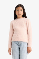Girls' Crew Neck Knitted Sweater