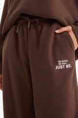 Standard Fit Drawstring Waist Pocket Polar Fleece Sweatpants