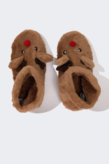 Girls Christmas Themed Flat Sole Home Boots