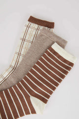 Womens 3-Pack Cotton Long Socks