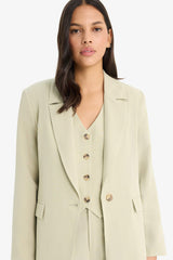 Oversize Fit Linen Blend Blazer