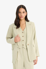 Oversize Fit Linen Blend Blazer
