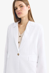 Oversize Fit Linen Blend Blazer
