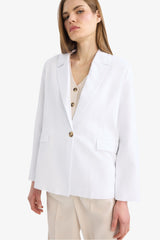 Oversize Fit Linen Blend Blazer