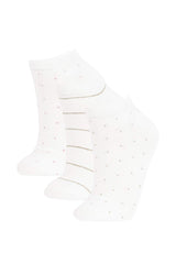 Women's 3-Pack Cotton Polka Dot and Striped Ankle Socks