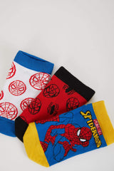 Boys Marvel Spiderman 3-Pack Cotton Ankle Socks