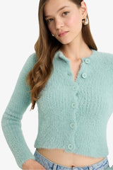 Cool Slim Fit Slim Cut Crew Neck Knitwear Cardigan