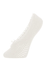 Women Invisible 3 Pcs Cotton Frill Babet Socks