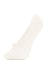 Women Invisible 3 Pcs Cotton Frill Babet Socks