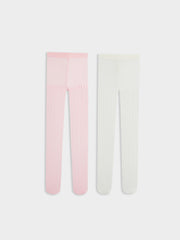 Self-Patterned Girls Thin Pantyhose, Pack Of 2
