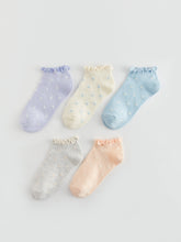 Patterned Girls Booties Socks 5-Pack