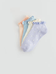 Patterned Girls Booties Socks 5-Pack