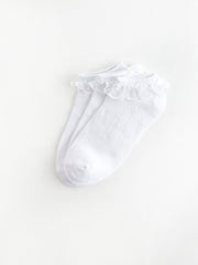 Lace Detailed Girls Booties Socks 3-Piece