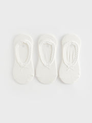 Self Patterned Women Ballerina Socks 3 Pack