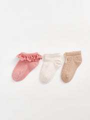 Basic Baby Girls Booties Socks 3-Piece