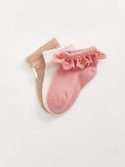 Basic Baby Girls Booties Socks 3-Piece