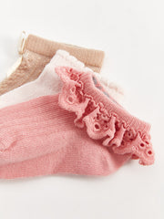 Basic Baby Girls Booties Socks 3-Piece