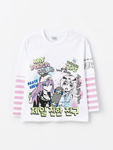 Crew Neck K-Pop Printed Long Sleeve Girls T-Shirt