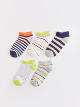 Striped Boy Booties Socks 5-Pack