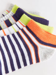 Striped Boy Booties Socks 5-Pack
