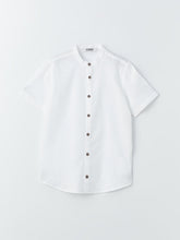 Collar Basic Short Sleeve Boys Shirt