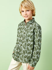 Patterned Long Sleeve Boys Shirt